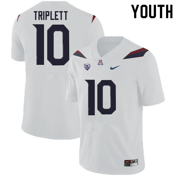 Youth #10 Jabar Triplett Arizona Wildcats College Football Jerseys Sale-White